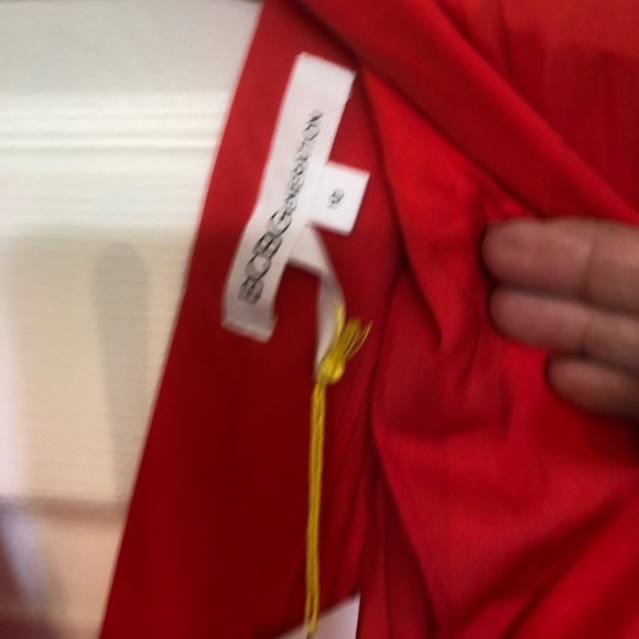 BCBGeneration size 12 silky red deep V front & open back pockets - Picture 7 of 13